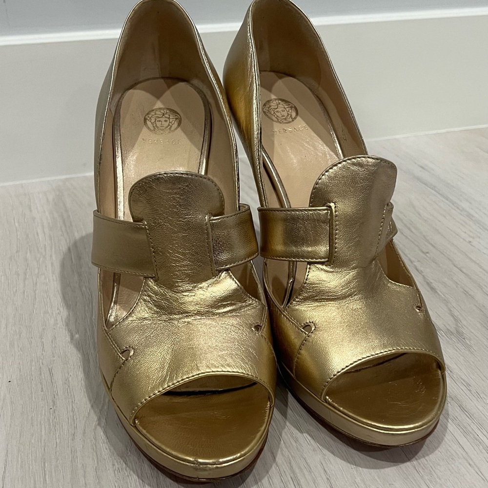 Versace gold heels